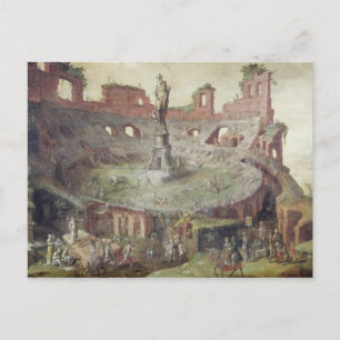 Cartão Postal Antique tourada, 1552