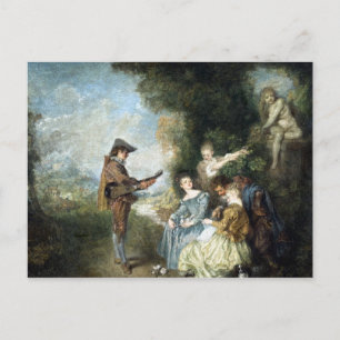 Cartão Postal Antoine Watteau A Lição Do Amor