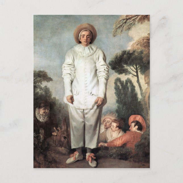 Cartão Postal ANTOINE WATTEAU - Pierrot (Gilles) 1718 (Frente)
