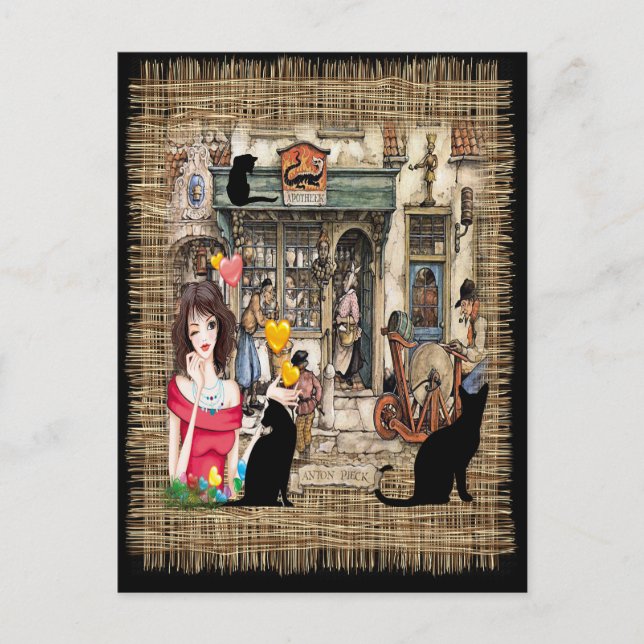 Cartão Postal Anton Pieck - compro Químico (Frente)