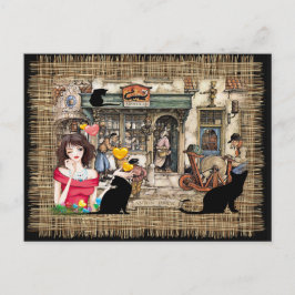 Cartão Postal Anton Pieck - Loja de produtos químicos