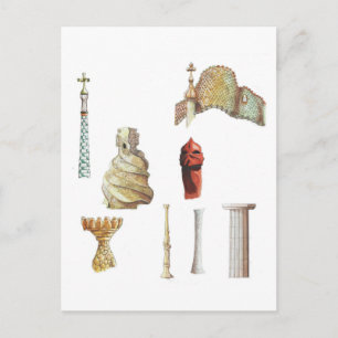 Cartão Postal Antonio Gaudi. Barcelona. Espanha. Arquitetura