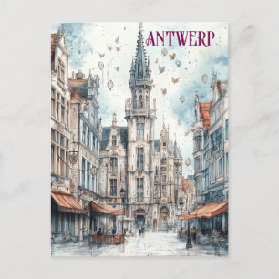 Cartão Postal Antwerp Belgium Viagem