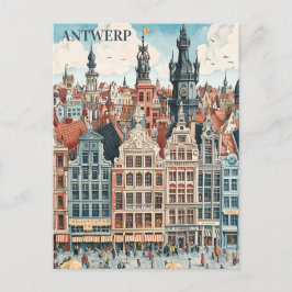 Cartão Postal Antwerp Belgium Viagem