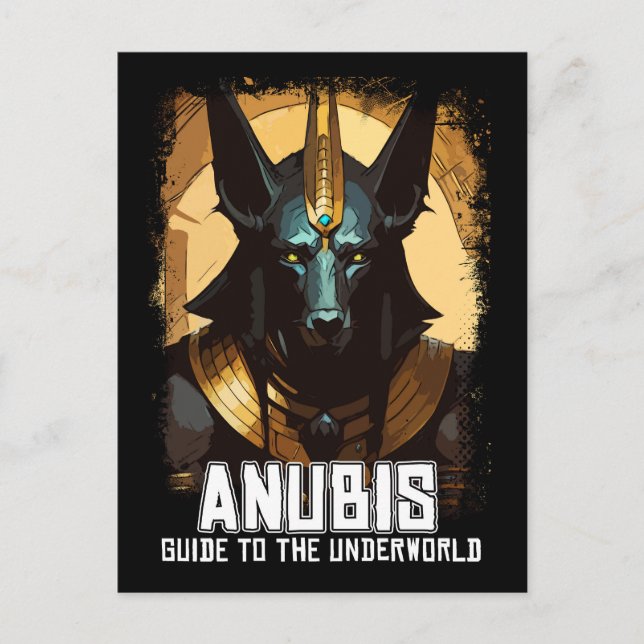 Cartão Postal Anubis Antigo Deus da Morte Egípcia (Frente)
