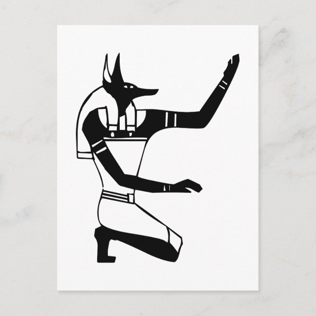 Cartão Postal Anubis, hieróglifo egípcio (Frente)
