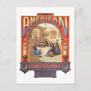 Cartão Postal Anúncio Antigo da Ginger Ale da Coburn, Lang & Com