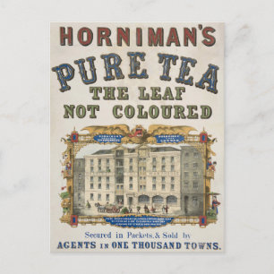 Cartão Postal Anúncio Antigo da Horniman's Pure Tea