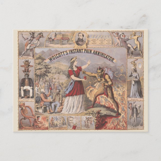 Cartão Postal Anúncio Antigo do Aniquilador Instantâneo de Dor d (Frente)