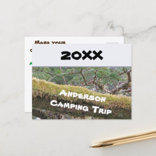 Cartão Postal Anúncio anual de férias de acampamento familiar