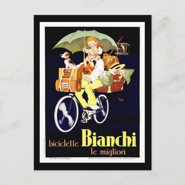 Cartão Postal Anúncio Bicicleta Italiano Vintage (Frente)