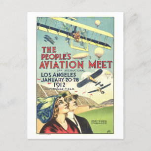 Cartão Postal Anúncio da Aviação de Los Angeles