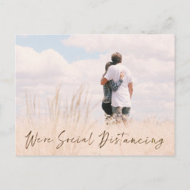 Cartão Postal Anúncio da Data do Casamento com Foto de Distancia