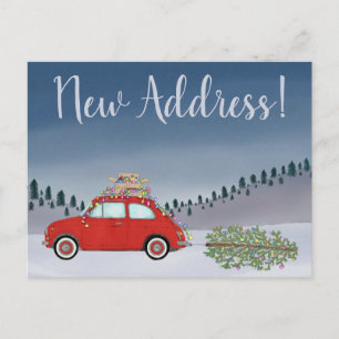 Cartão Postal Anúncio da Fiat 500 árvore de Natal