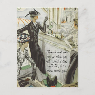 Cartão Postal Anúncio da forma do vintage: Amizade