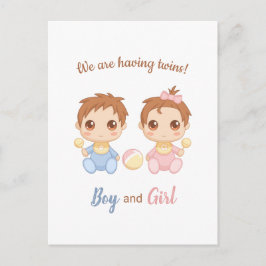 Cartão Postal Anúncio das gêmeas do Baby Boy