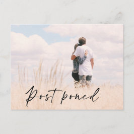 Cartão Postal Anúncio de Adiamento da Data do Casamento com Foto