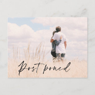 Cartão Postal Anúncio de Adiamento de Data de Casamento de Foto