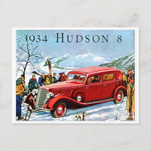 Cartão Postal Anúncio de automóvel antigo 1934 Hudson 8