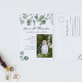 Cartão Postal Anúncio de Bebê com Eucalipto Foto Amor & Agradeci