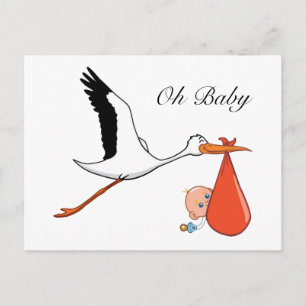 Cartão Postal Anúncio de Bebê Esperado Oh Baby
