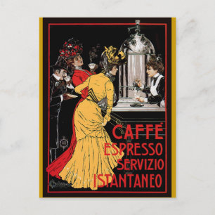 Cartão Postal Anúncio de café expresso em italiano Vintage