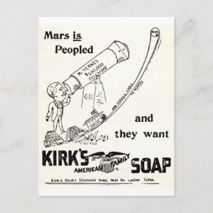 Cartão Postal Anúncio de Campia de Sabão de Kirk sobre MARS
