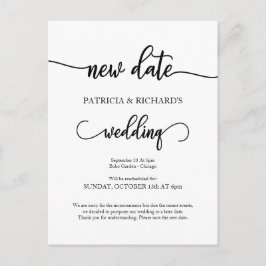 Cartão Postal Anúncio de Casamento Adiado para Nova Data