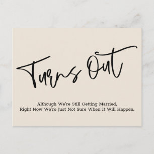 Cartão Postal Anúncio de casamento adiado por Creme simples