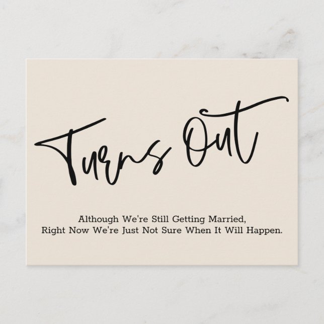 Cartão Postal Anúncio de casamento adiado por Creme simples (Frente)