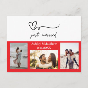Cartão Postal Anúncio de casamento de fotos do recem casados 3