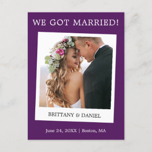 Cartão Postal Anúncio de casamento de fotos instantâneas da câme