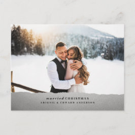 Cartão Postal Anúncio de casamento de Natal casado