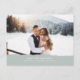 Cartão Postal Anúncio de casamento de papel rasgado no Natal cas