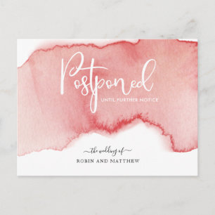 Cartão Postal Anúncio de casamento do adiamento da cor d'água do