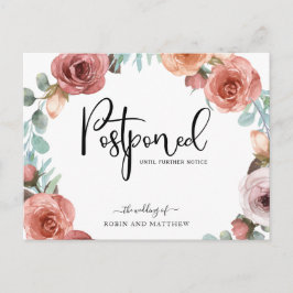 Cartão Postal Anúncio de casamento do Floral Wreath