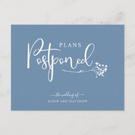 Cartão Postal Anúncio de casamento do postagem azul Dusty