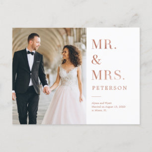 Cartão Postal Anúncio de casamento Dourado Lavish Glow Rosa