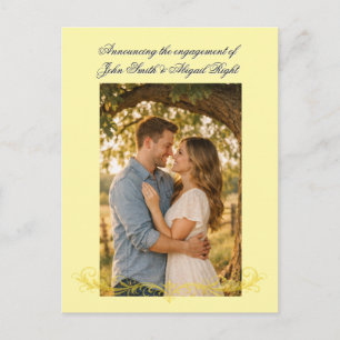 Cartão Postal Anúncio de Casamento Elegante