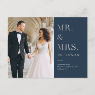 Cartão Postal Anúncio de casamento Lavish Glow Silver