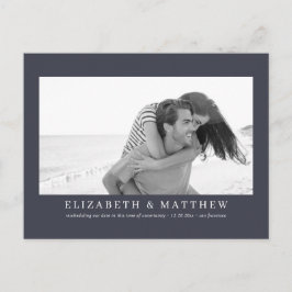 Cartão Postal Anúncio de casamento reagendado Foto moderna