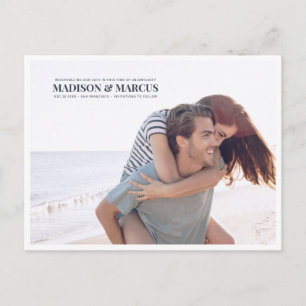 Cartão Postal Anúncio de casamento reagendado Foto simples
