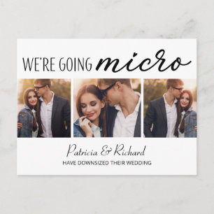 Cartão Postal Anúncio de Casamento Reduzido Fofo 3 Fotos