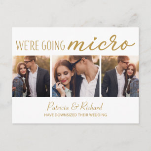 Cartão Postal Anúncio de Casamento Reduzido Fofo 3 Fotos