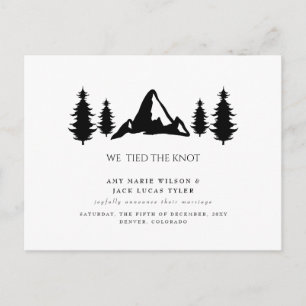 Cartão Postal Anúncio de Casamento Simples e Elegante de Pinheir