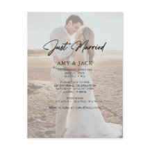 Anúncio de casamento simples e moderno com foto de