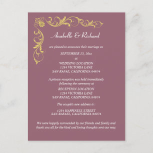 Cartão Postal Anúncio de casamento vitoriano legante
