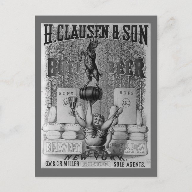 Cartão Postal Anúncio de cerveja Vintage (Frente)