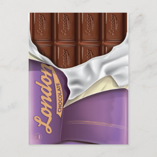 Cartão Postal Anúncio de Chocolate Britânico Antigo.