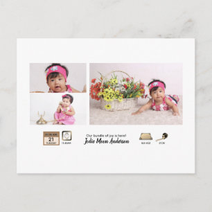 Cartão Postal Anúncio de Colagem de Fotografias de STATS BABY Si